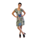 Φόρεμα κοντό βαμβακερό-βισκόζη με μανίκια